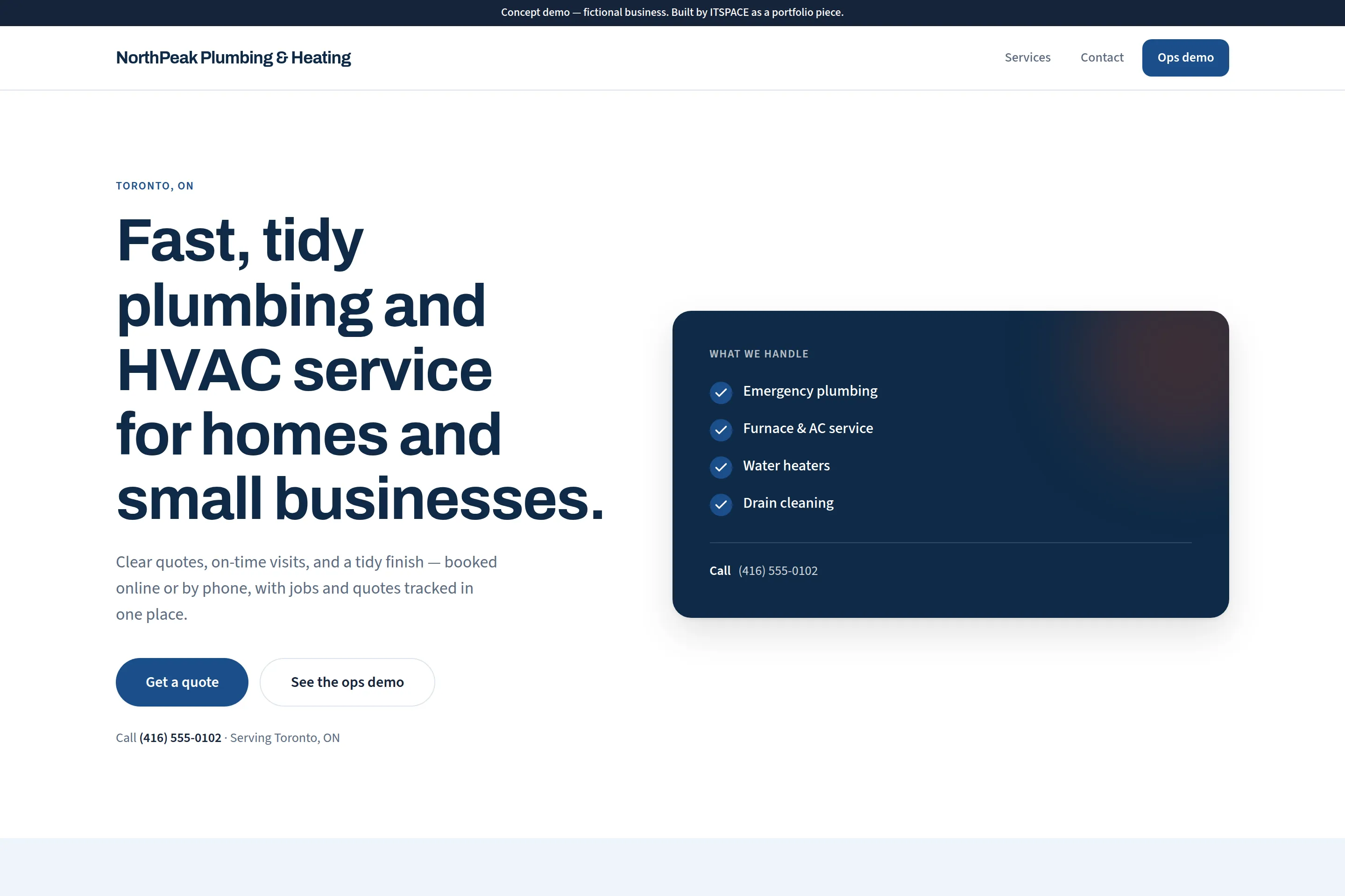 NorthPeak Plumbing & Heating — Concept demo — trades site